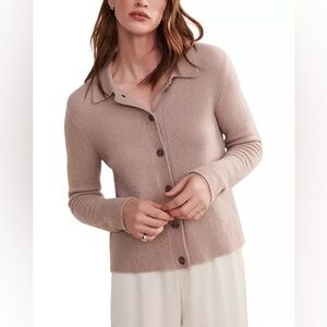 Jenni Kayne Murphy Collared Cardigan Sweater Size XS Mauve Cashmere Blend